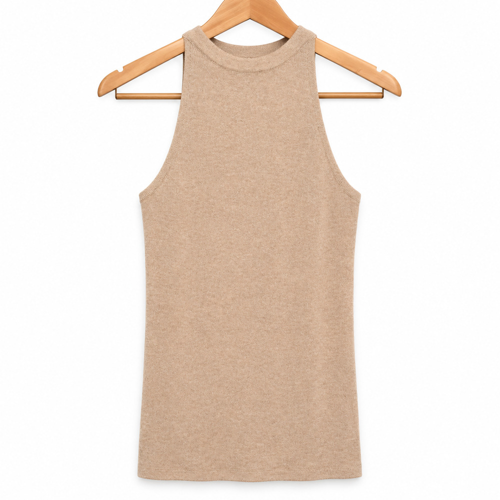 Ply Cashmere Sweater Tank Top Womens Size XS Beige 100% Cashmere Sleeveless